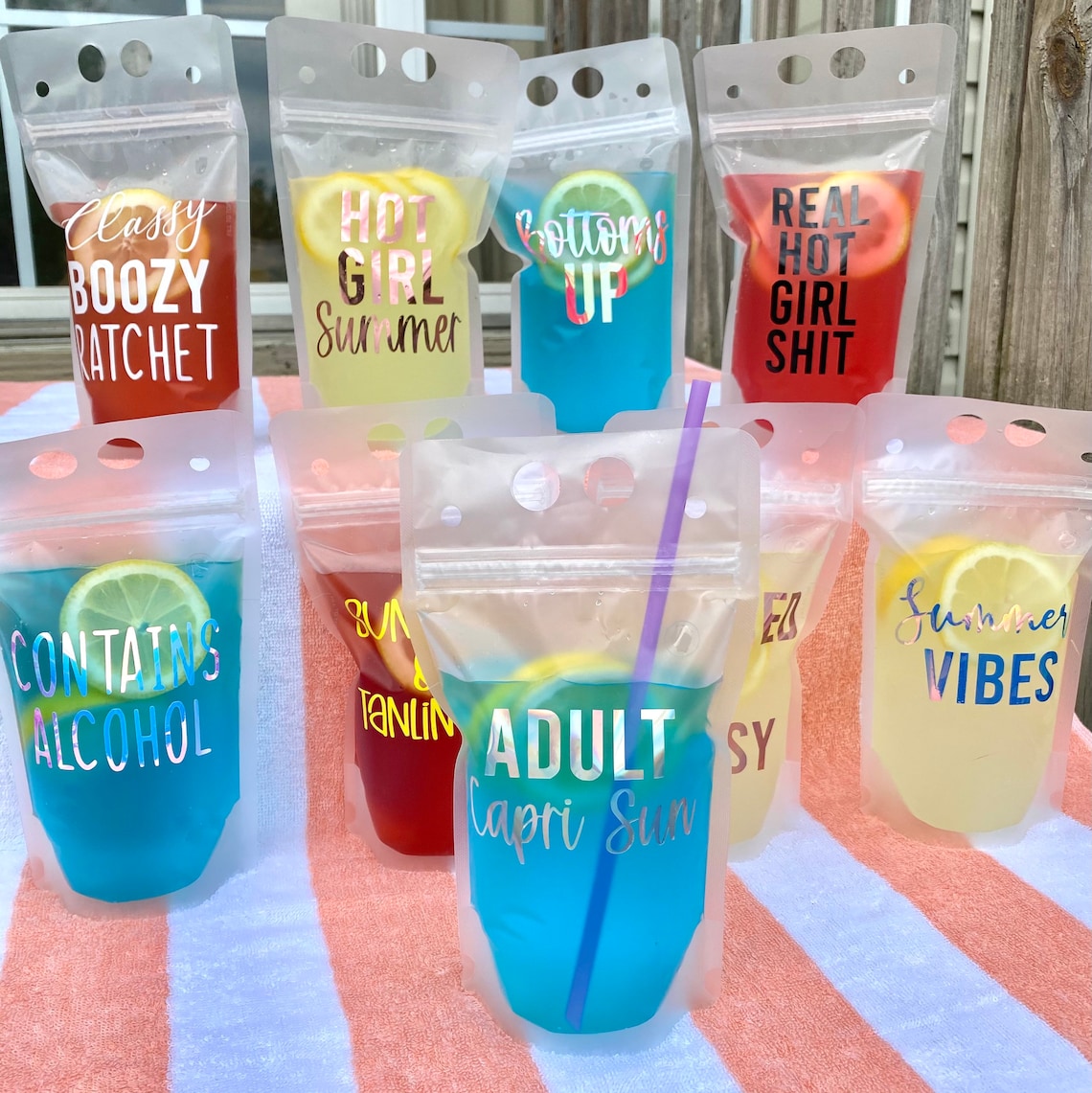 Adult Drink Pouches Booze Bags Summer 2021 Etsy