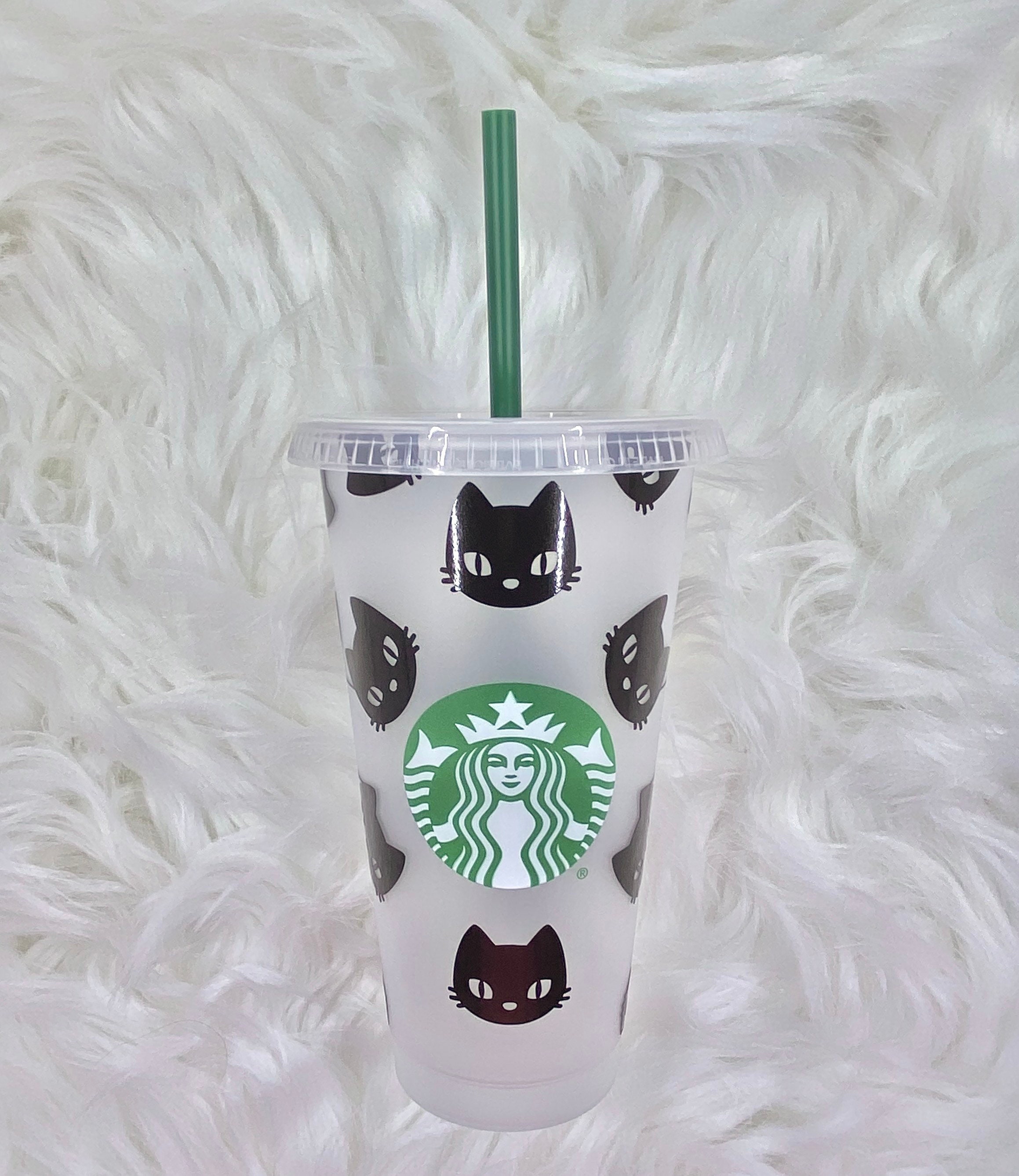 Black Cat Starbucks Cold Cup Etsy