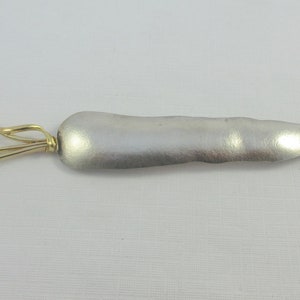 Artisan Made 14k Sterling Silver &quot;Scarlet Nantes&quot; Carrot Brooch
