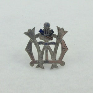 English Antique Sterling Silver Intricate City of Manchester Coat of Arms Brooch