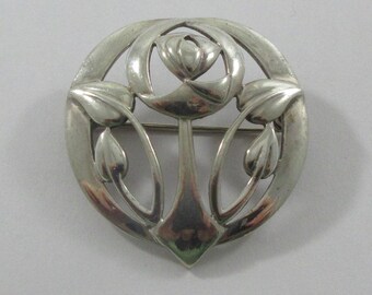 Kit Heath Mackintosh Sterling Silver Open Stylized Floral Brooch