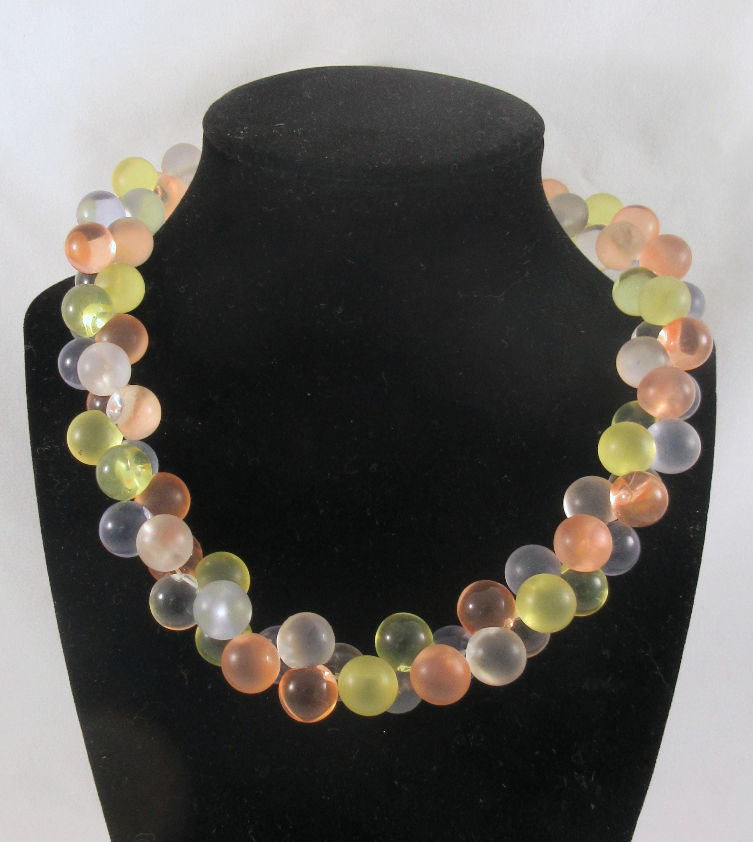 Monet Wisteria Pastel Lucite Bubbles Gold Tone
