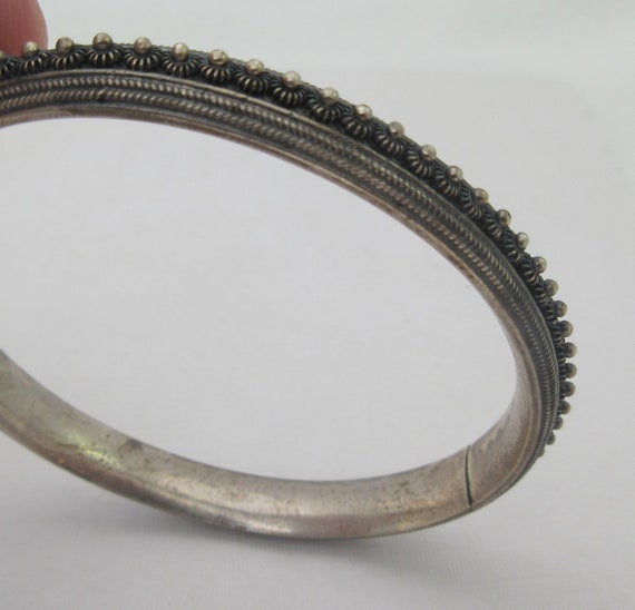 Sterling Silver Cannetille Oval Bangle Bracelet - image 7