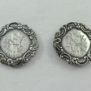 Pick your favorite ! Victorian Small Sterling Silver Monogram Belt Buckle