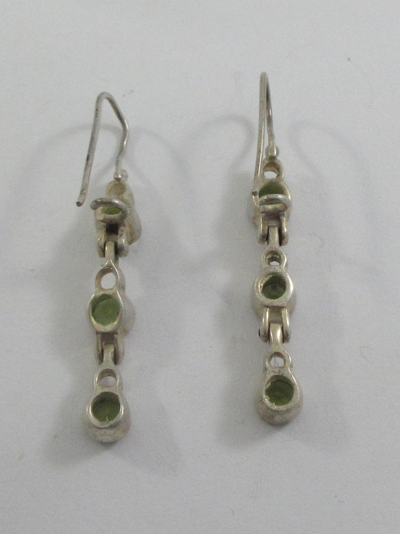 Sterling Silver Multi Peridot Dangle Earrings - image 7