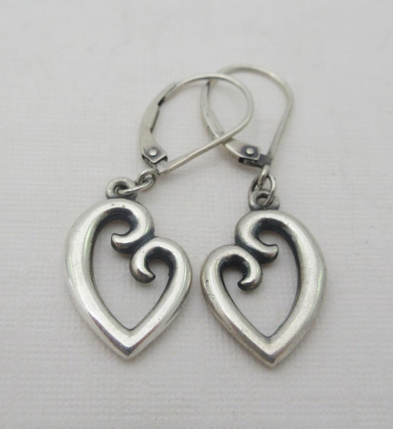 James Avery Sterling Silver Open Heart Dangle Earrings Etsy