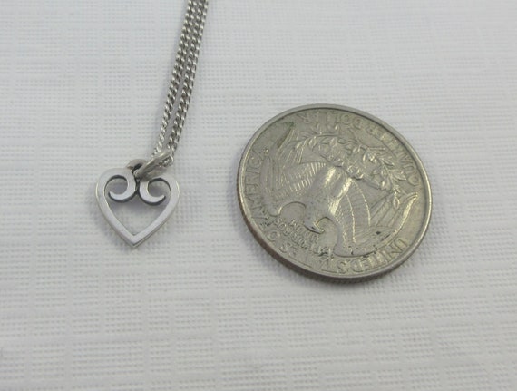 Tiny James Avery Sterling Silver Heart Pendant w.… - image 2