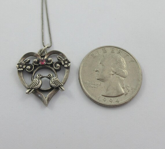 Signed Franklin Mint Sterling Silver Ruby Open He… - image 2