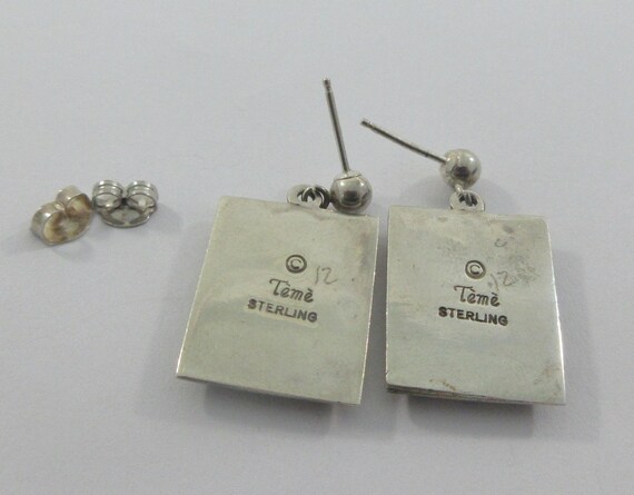 Signed Teme Sterling Silver Multi Stone Inlay Geo… - image 9