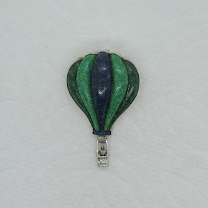 Carolyn Pollack Sterling Silver Blue Green Hot Air Balloon Brooch or Pendant