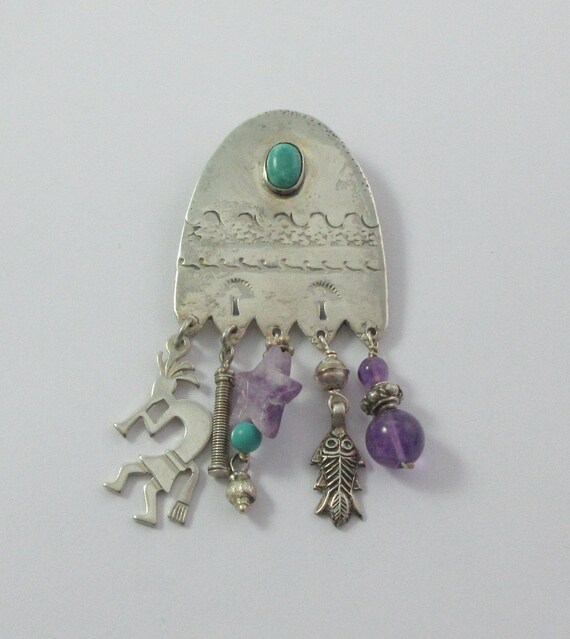 Echo The Dreamer Sterling Silver Turquoise Amethy… - image 6