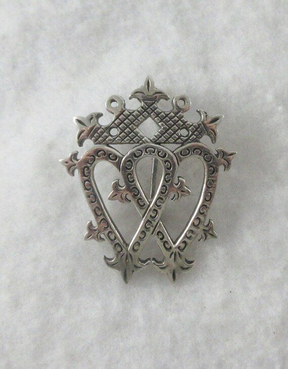 Scottish Sterling Silver Intricate Luckenbooth Cr… - image 5