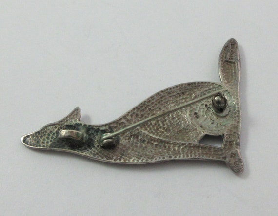 Sterling Silver Stylized Patterned Wolf Brooch or… - image 8