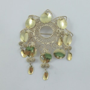 830 Silver Norwegian Solje Wedding Dangle Filigree Brooch- C Clasp- As it is