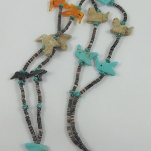 Fetish Mixed Stone Resin Bird Necklace