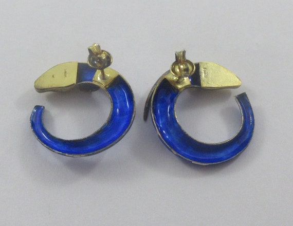 Laurel Burch Gold Sterling Silver Blue Enameled A… - image 7