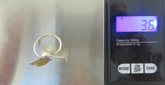 Adjustable Sterling Silver Enameled Butterfly Toe… - image 10