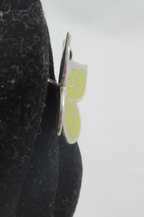Adjustable Sterling Silver Enameled Butterfly Toe… - image 4