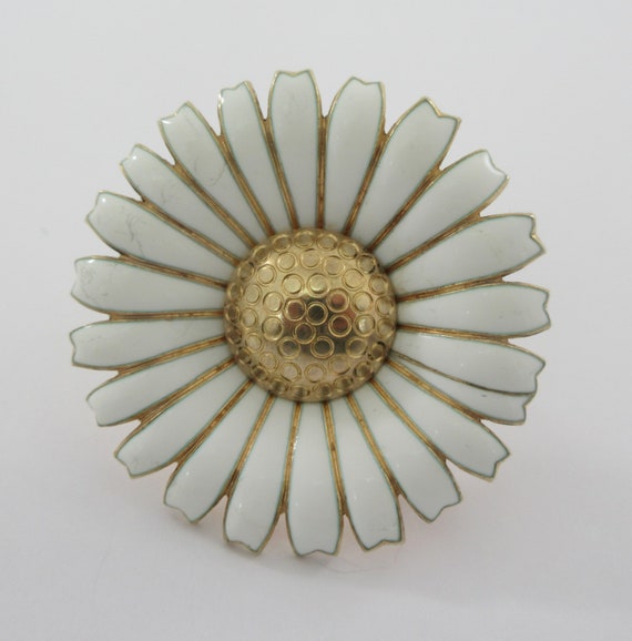 Anton Michelsen Gold Over Sterling Silver Enamel Daisy Brooch as It Is Etsy