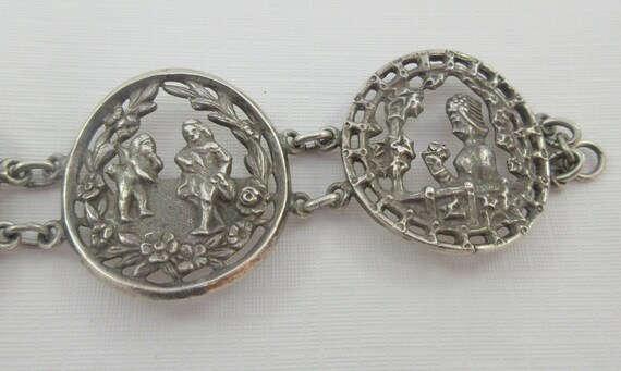 Wide Sterling Silver Cut Out Story Teller Round L… - image 6