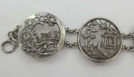 Wide Sterling Silver Cut Out Story Teller Round L… - image 5