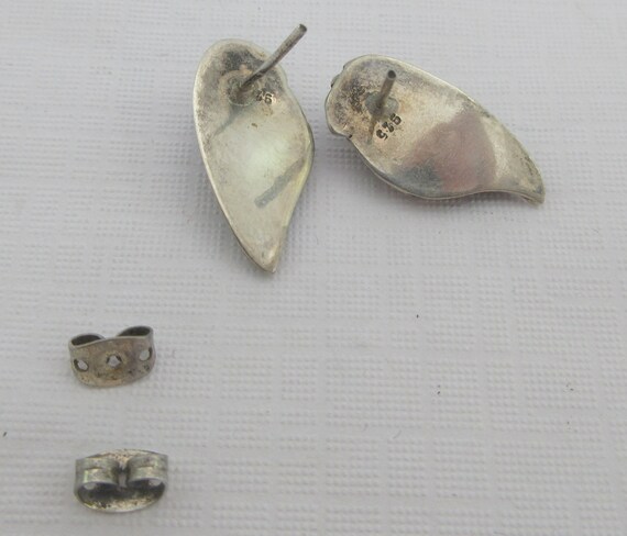 Sterling Silver Amethyst Leaves Stud Earrings - image 7
