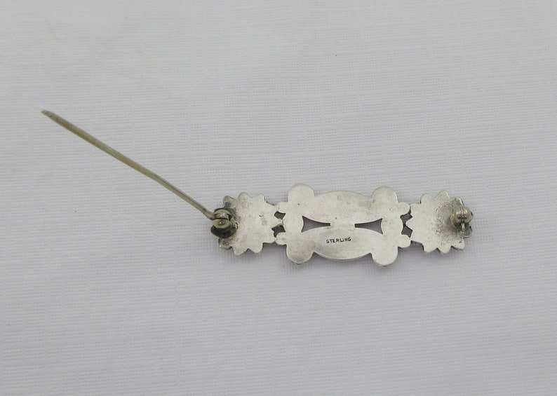 Sale Sterling Silver Art Nouveau Style Floral Bar Brooch