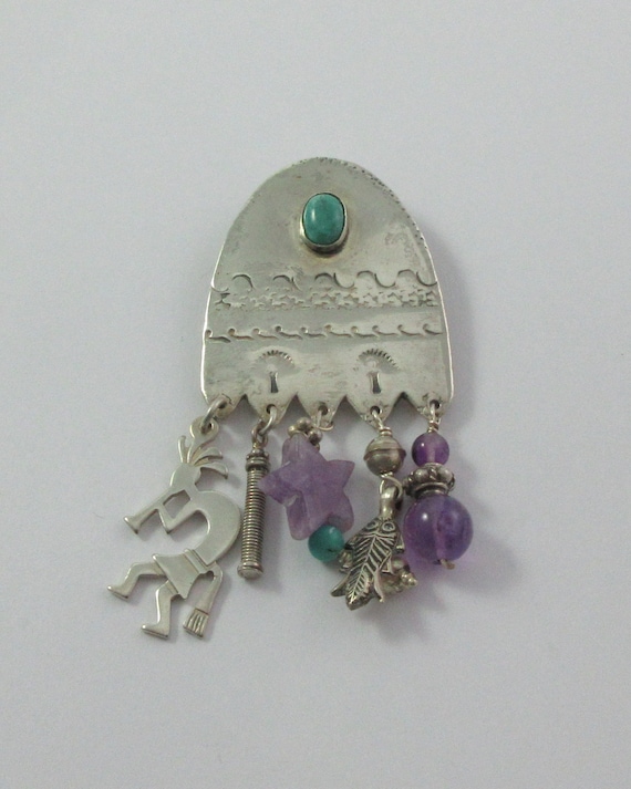 Echo The Dreamer Sterling Silver Turquoise Amethy… - image 3