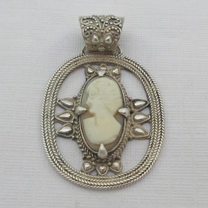 Sterling Silver Shell Cameo Pendant