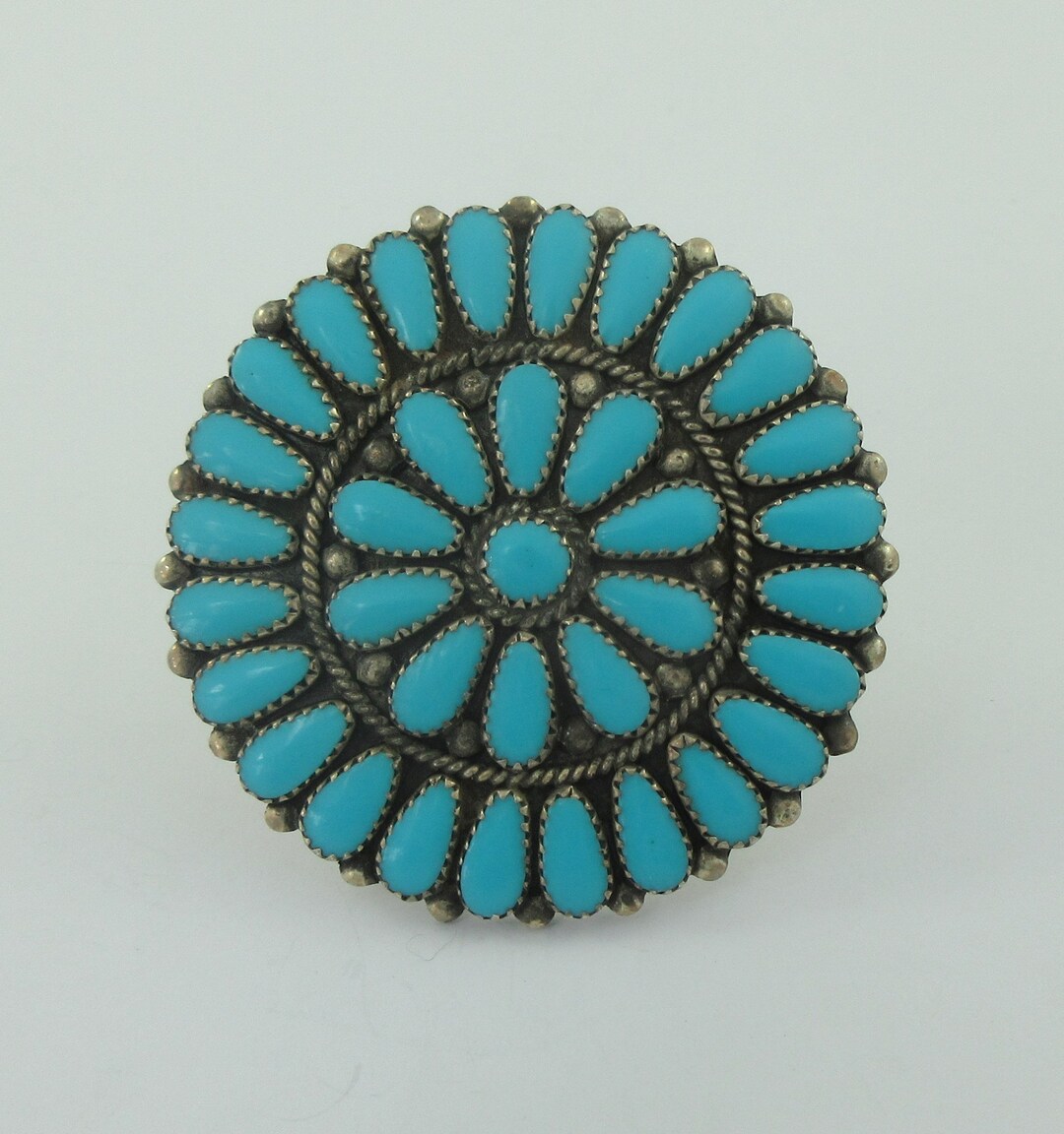 Turquoise Cluster silver925 バングル Vtg. Natural Turquoise Cluster Bracelet