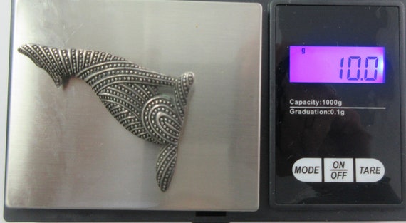 Sterling Silver Stylized Patterned Wolf Brooch or… - image 9