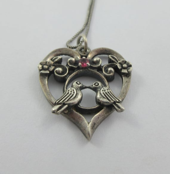 Signed Franklin Mint Sterling Silver Ruby Open He… - image 4