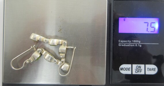 Sterling Silver Multi Peridot Dangle Earrings - image 11