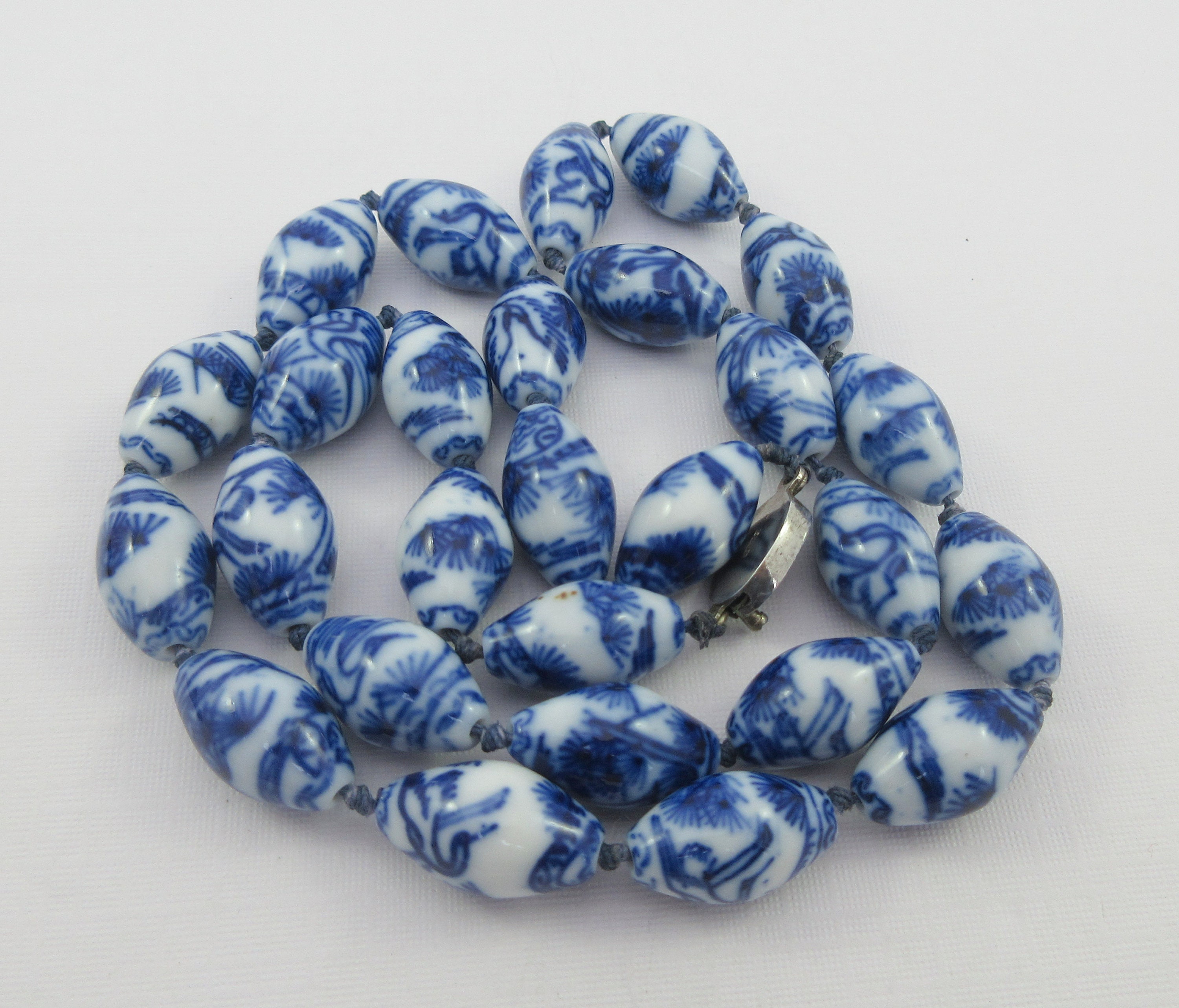 Ochoos Blue and White Porcelain Beads Bracelet OL Style Ceramics Accessories Made in China Creative Gifts Factory Price - (Metal Color: Plum Flower)