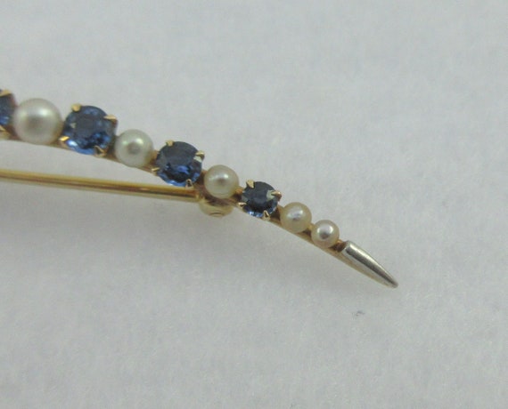 Victorian 14k Yellow Gold Crescent Moon Topaz and… - image 6