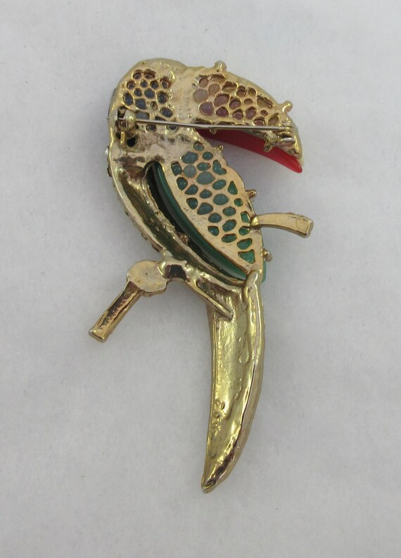 Unsigned Large Hattie Carnegie Toucan Bird Brooch - image 8