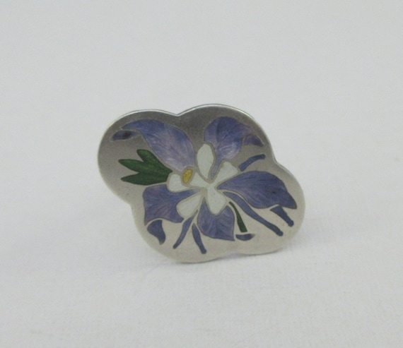 Antique Small Art Nouveau Sterling Silver Enamel … - image 4