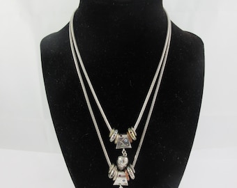 Pick your favorite ! Patricia Locke Dainty Geometric Silver Tone Rhinestone Dangle Necklace