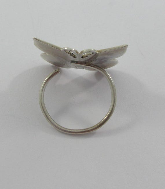 Adjustable Sterling Silver Enameled Butterfly Toe… - image 6