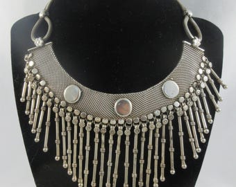India Sterling Silver Wide Geometric Necklace-As it is - Etsy 日本