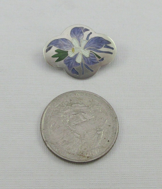 Antique Small Art Nouveau Sterling Silver Enamel … - image 2