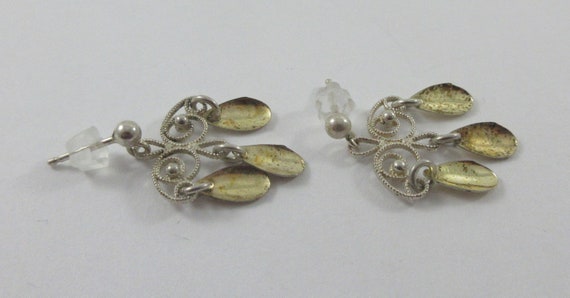 Norway Sterling Silver Solje Stud Dangle Earrings - image 6