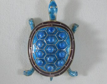 Broche Artisanale Argent Sterling 925 - Motif Martelé Niellé Jérusalem Israël - 60x29mm - Pièce Unique