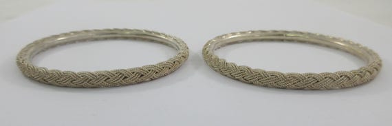 Sterling Silver Braided Bangle Bracelets - image 8