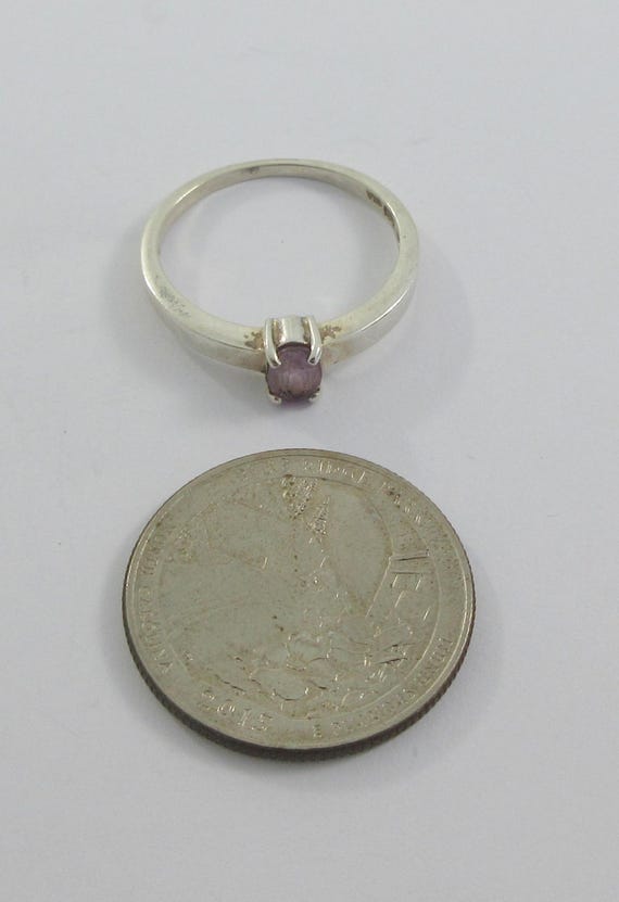 Sterling Silver Stackable Amethyst Ring - Size 9.… - image 2