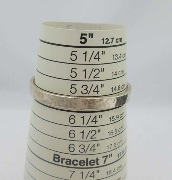 Sterling Silver Hammered Simple Cuff Bracelet - image 7