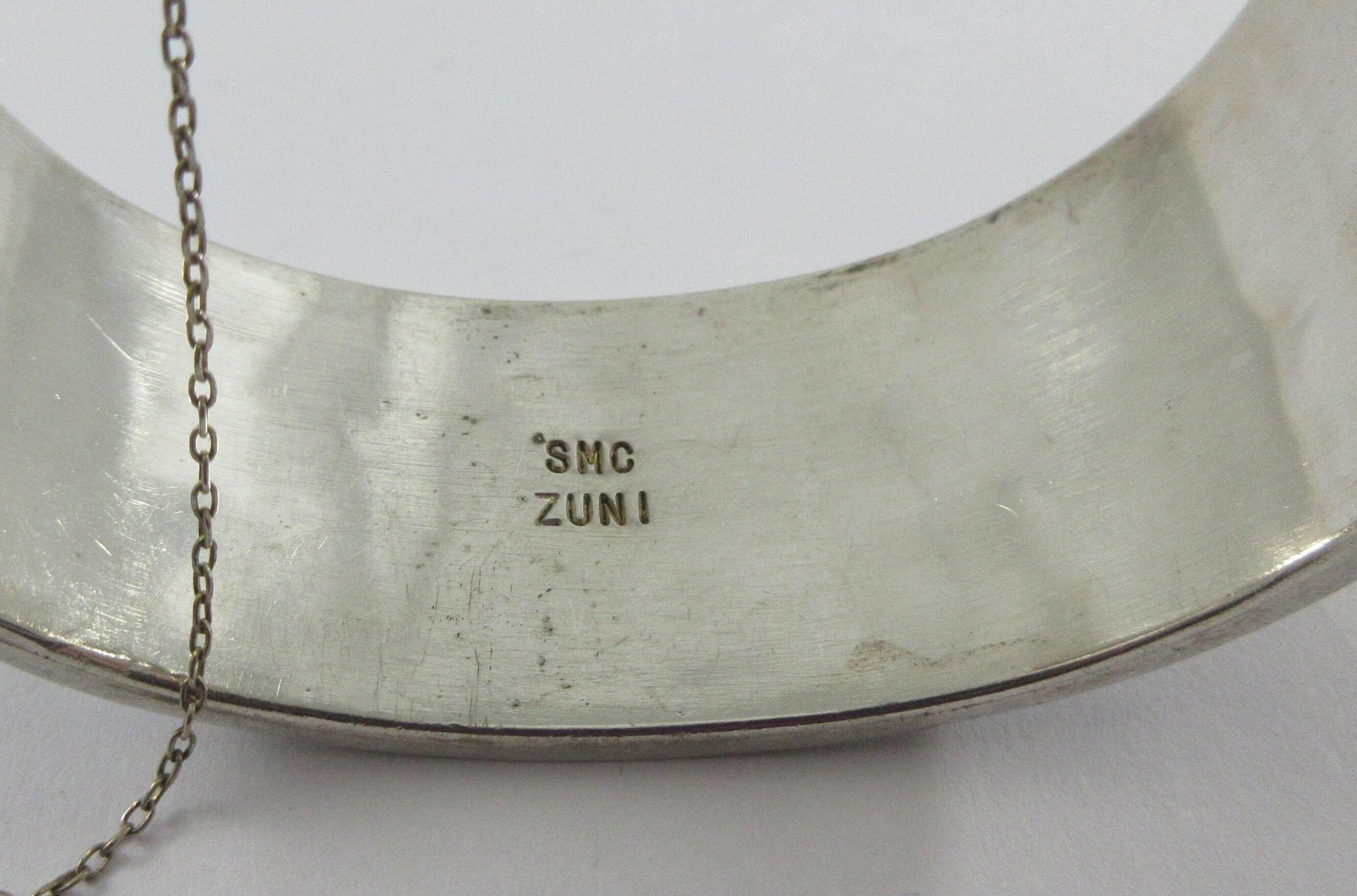 Wide Zuni Sabin M Chavez Sterling Silver Abalone Mother of Pearl