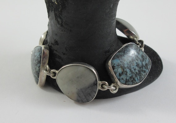 Sterling Silver Multi Stone Geometric Bracelet - image 3