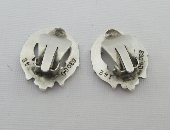 Pendentif Argent 830 Art Nouveau - Décor Fleurs Et Papillon - Bijou Vintage Dannemark - Occasion