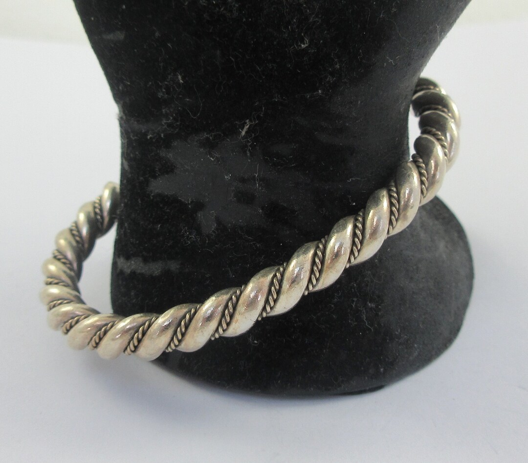 Sterling Silver Twisted Rope Cuff Bracelet for Small Wrist Etsy
